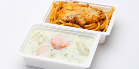 Gyümölcs, Tejfölös karfiolleves, Bolognai spagetti