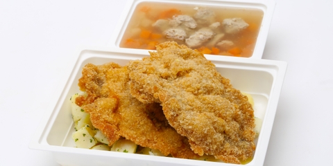 Sertésragu-leves, Argentin fűszeres rántott borda, petrezselymes burgonya