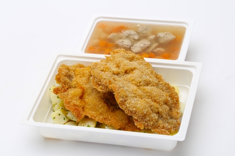 Sertésragu-leves, Argentin fűszeres rántott borda, petrezselymes burgonya