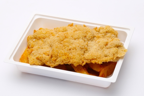 Bécsi sertésszelet, tepsis burgonya