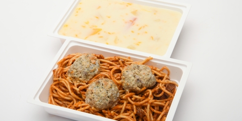 Trópusi gyümölcsleves, Paradicsomos spagetti húsgolyókkal