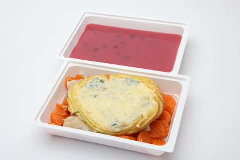 Erdei gyümölcsleves, Hekkfilé Gundel módra , párolt sárgarépa