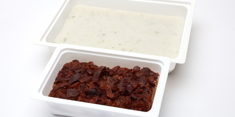 Karfiolkrémleves kókuszchipsszel, Túrós, szilvás rakottas (230g)