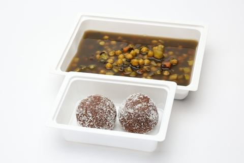 Marokkói csicseriborsó leves, Glutén-, tejmentes kókuszgolyó (120g)