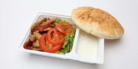 Tofu döner citrusos joghurttal , Pita