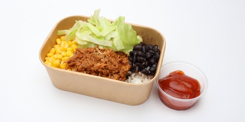 Pulled pork poké tál, házi paradicsomszósz