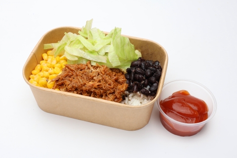 Pulled pork poké tál, házi paradicsomszósz