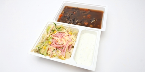Magyaros gombaleves csicseritarhonyával, Chef saláta (friss zöldség, "light" majonézes öntet)