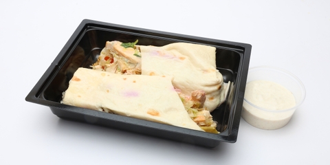 Sült csirkés wrap, ezersziget öntet