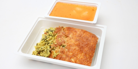 Magyaros burgonyaleves, Zöldséges kölesfelfújt mozzarellával, Gyümölcs