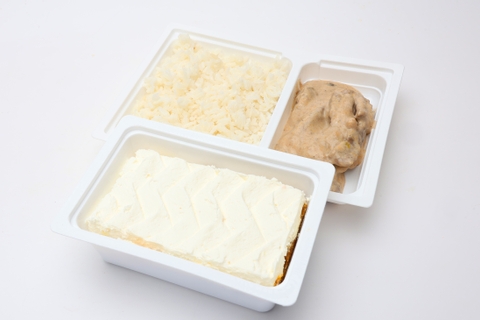 Stroganoff marhatokány, rizs, Jófalat Répatorta (180g)