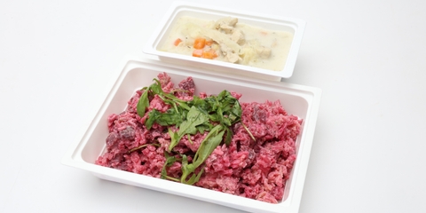 Szárnyas csorbaleves , Mascarponés céklarizottó rukkolával