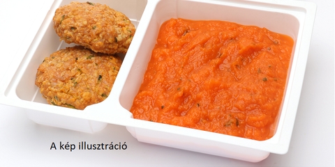 Cukkinis csirkefasírt zabpehellyel, bazsalikomos répapüré 