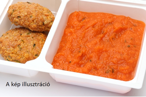 Cukkinis csirkefasírt zabpehellyel, bazsalikomos répapüré 