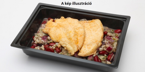 Csirkemell roston, Árpagyöngyös babsaláta