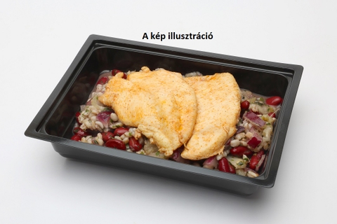 Csirkemell roston, Árpagyöngyös babsaláta