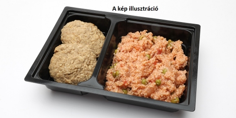 Zabpelyhes tonhalfasírt, Paradicsomos-zöldborsós kuszkusz