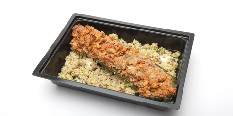 Pulykahússal töltött cukkini, Zöldborsós-sajtos quinoa