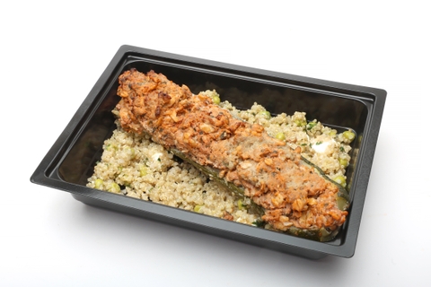 Pulykahússal töltött cukkini, Zöldborsós-sajtos quinoa