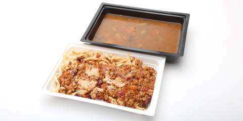 Magyaros gombaleves csicseritarhonyával, Mediterrán csirkés tészta vörösbabbal