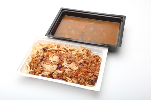 Magyaros gombaleves csicseritarhonyával, Mediterrán csirkés tészta vörösbabbal