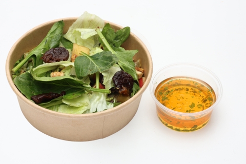 Diós-almás saláta aszalt szilvával , Mustáros-olivás öntet