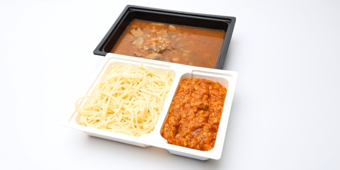 Gombaleves GM tarhonyával, Vega bolognai spagetti vöröslencséből