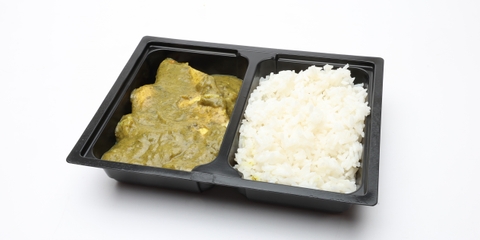 Indiai spenótos csirke curry (Palak), rizs