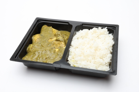 Indiai spenótos csirke curry (Palak), rizs