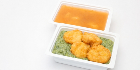 Tarhonyaleves, Parajfőzelék, Csirke nuggets Tarhonyaleves, Parajfőzelék, Csirke nuggets
