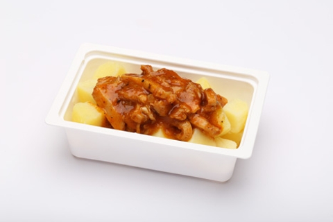 Pacalpörkölt, főtt burgonya