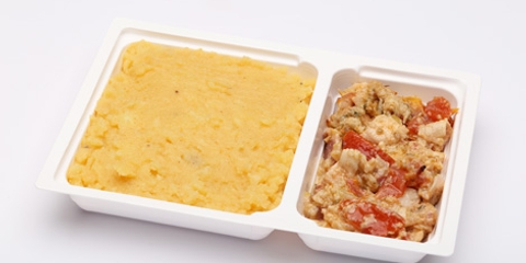 Ördögi csirkefalatok , törtburgonya