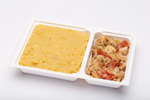 Ördögi csirkefalatok , törtburgonya