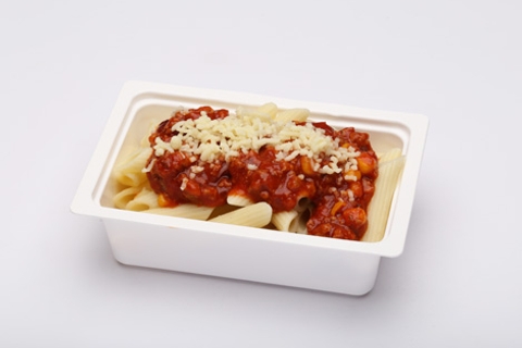 Piedone penne (kukorica, vörösbab, paradicsom, darálthús)