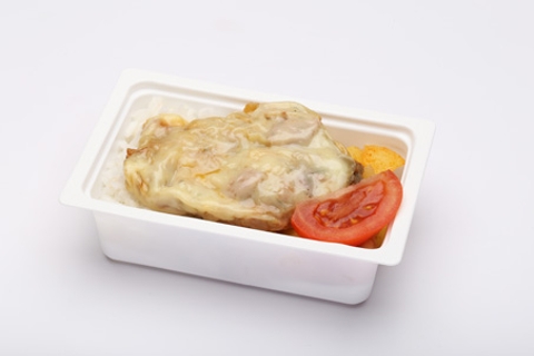 Lajtai zsiványpecsenye (mustáros-fehérboros pácolt tarja), párolt rizs, pirított burgonya