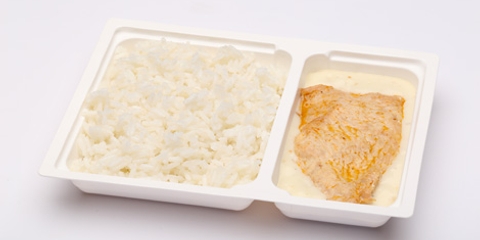 Pulykamell füstölt sajtmártás, rizs