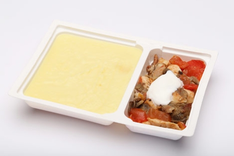 Boglyás csirkefalatok, burgonyapüré Boglyás csirkefalatok, burgonyapüré