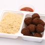 Falafel golyók, zelleres kuszkusz, fűszeres paradicsommártás Falafel golyók, zelleres kuszkusz, fűszeres paradicsommártás