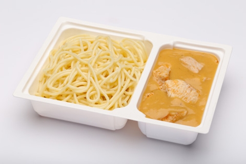 Csirkemell vadasan, spagetti