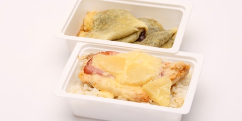 Hawaii csirkemell, rizs, Mogyorókrémes palacsinta (2db)