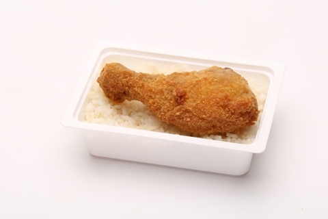 Rántott csirkecomb, rizs