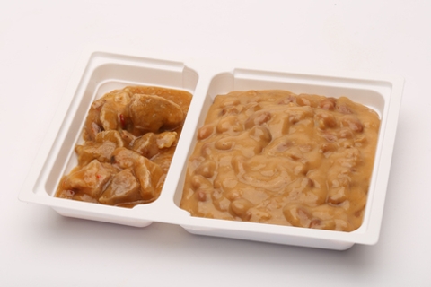 Tarkababfőzelék, pulyka aprópecsenye