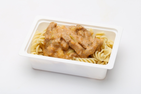 Temesvári sertéstokány, fusilli tészta