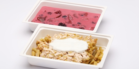 Kókuszkrémes-szedres szilvakrémleves, Zabpelyhes, csirkehúsos rakott zöldbab