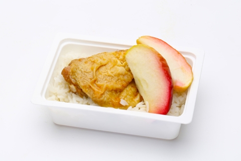 Karamellizált, rozmaringos, almás sült csirkecomb, rizs