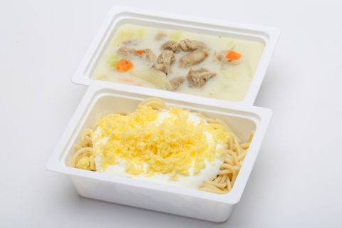 Szárnyas csorbaleves, Sajtos, tejfölös spagetti