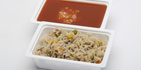 Paradicsomleves, betűtészta, Tavaszi rizses csirke