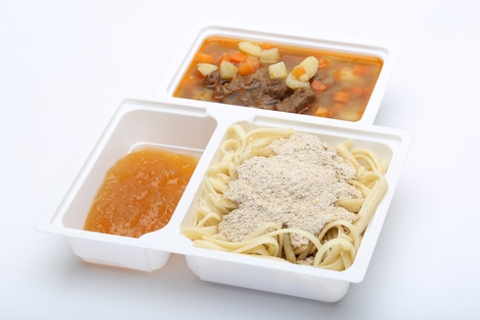 Gulyásleves , Dejós tészta, narancsos barackíz