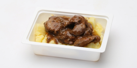 Pirított csirkemáj, főtt burgonya