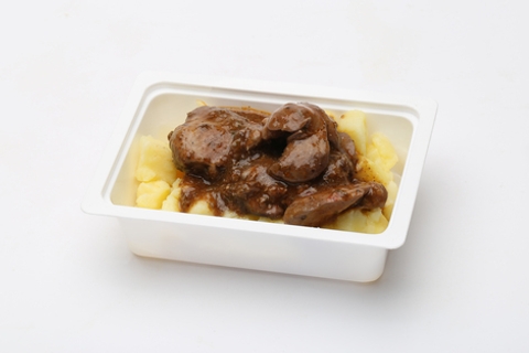 Pirított csirkemáj, főtt burgonya